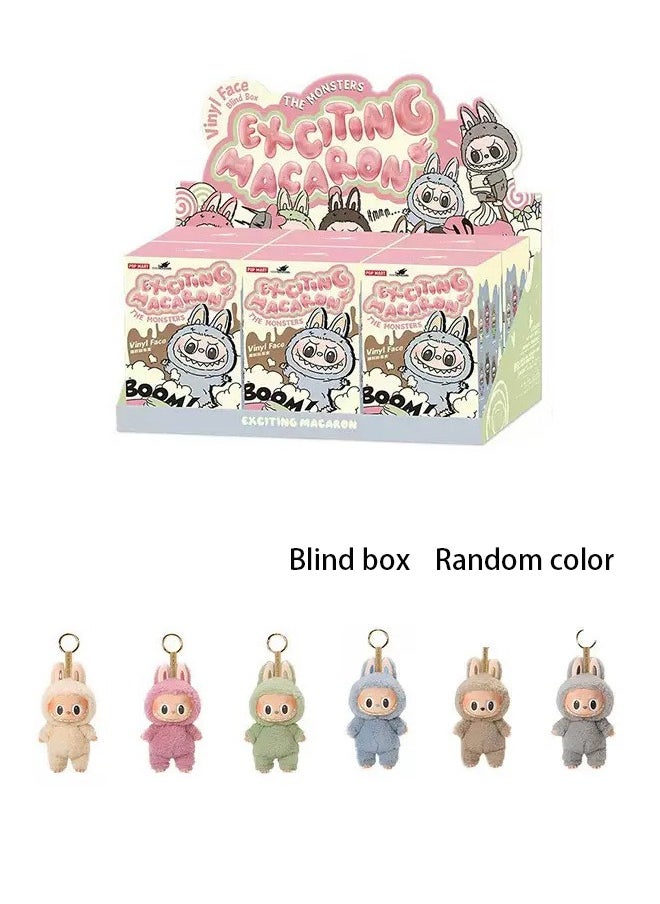First generation Labubu THE MONSTERS Exciting Macaron Series Random 6 piece Pop Mart blind box Collectible Toy Art（Blind box）