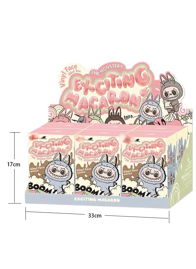 First generation Labubu THE MONSTERS Exciting Macaron Series Random 6 piece Pop Mart blind box Collectible Toy Art（Blind box）