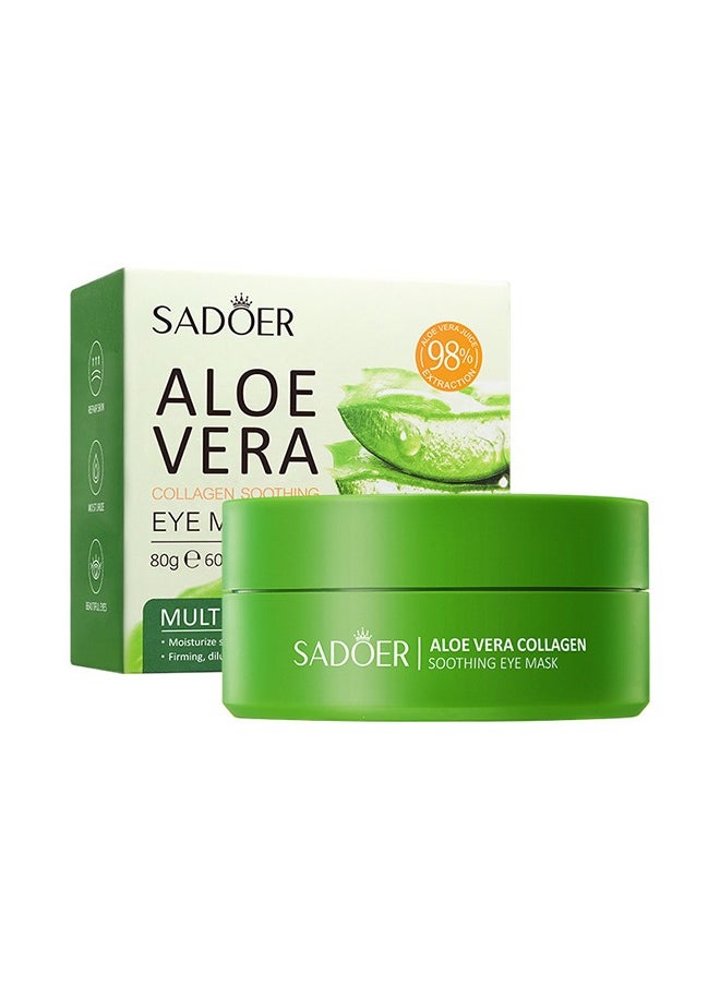 Aloe Vera Eye Mask (60 pcs)-Under Eye Patches for Dark Circles, Eye Puffiness & Dark Circles Treatment,Reduces Wrinkles & Fine Lines, Improves & Firms Eye Skin