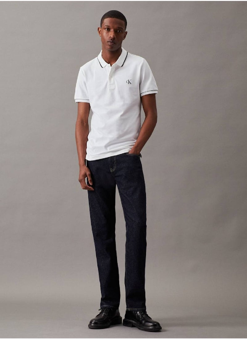 Men's Slim Polo Shirt - Cotton, White