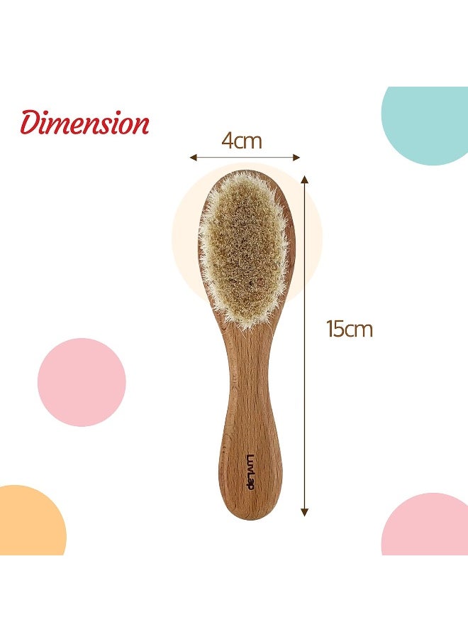 Luv Lap Wooden Baby Hair Brush with Natural Bristles for Baby Hair Grooming