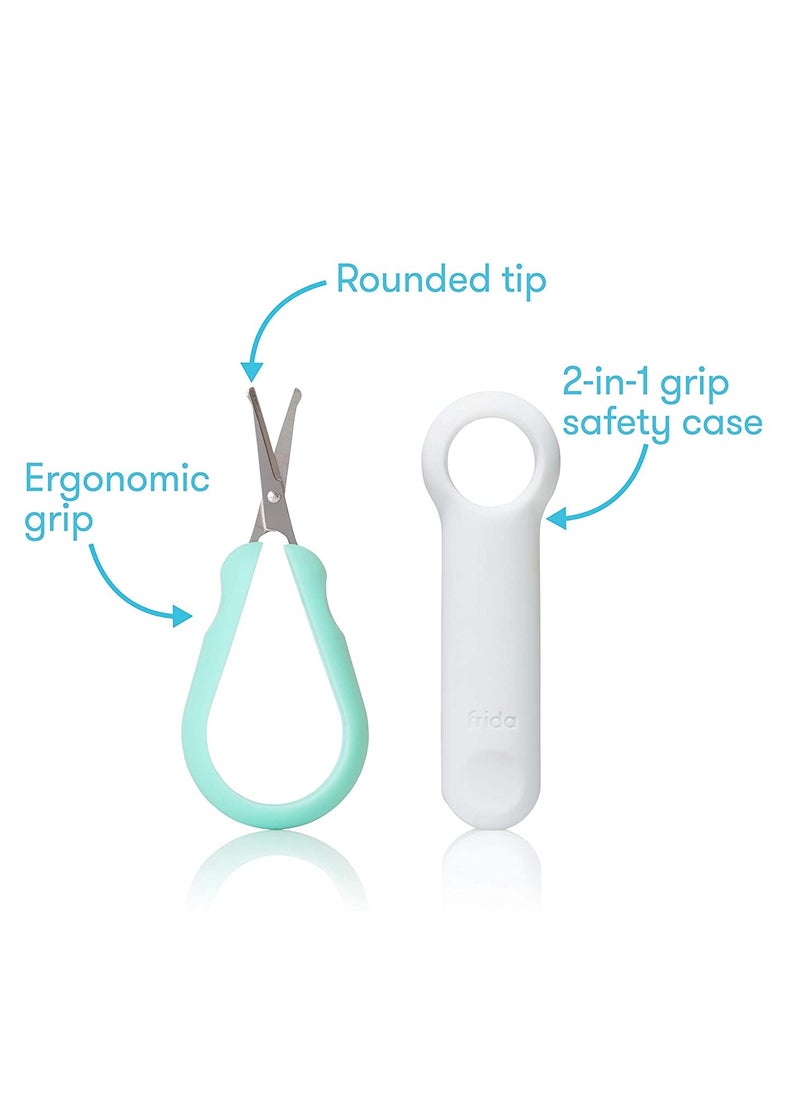Easy Grip Nail Scissors – Safe, Rounded Tip Baby Nail Trimmer for Newborns & Toddlers, Ergonomic Handle, BPA-Free, with 2-in-1 Safety Case – Infant Grooming Essential