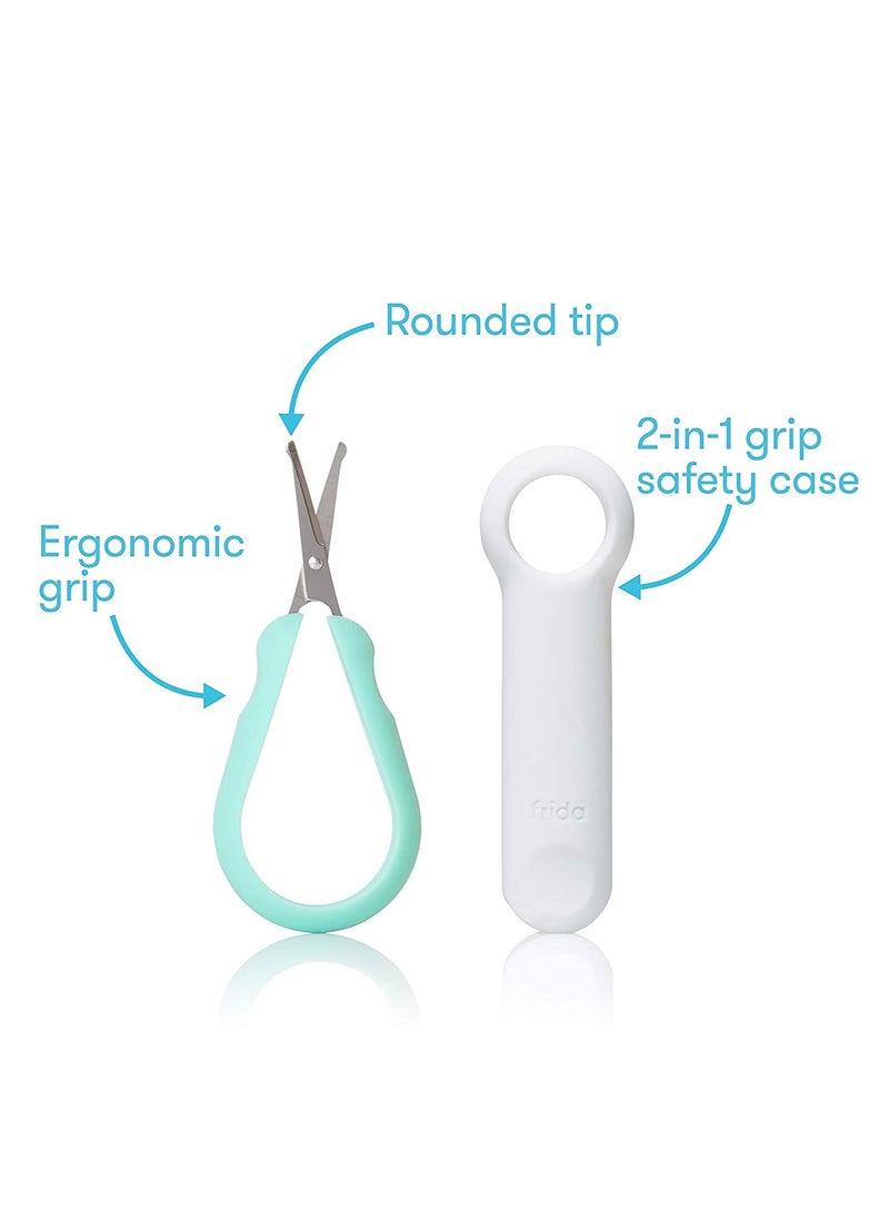 Easy Grip Nail Scissors – Safe, Rounded Tip Baby Nail Trimmer for Newborns & Toddlers, Ergonomic Handle, BPA-Free, with 2-in-1 Safety Case – Infant Grooming Essential