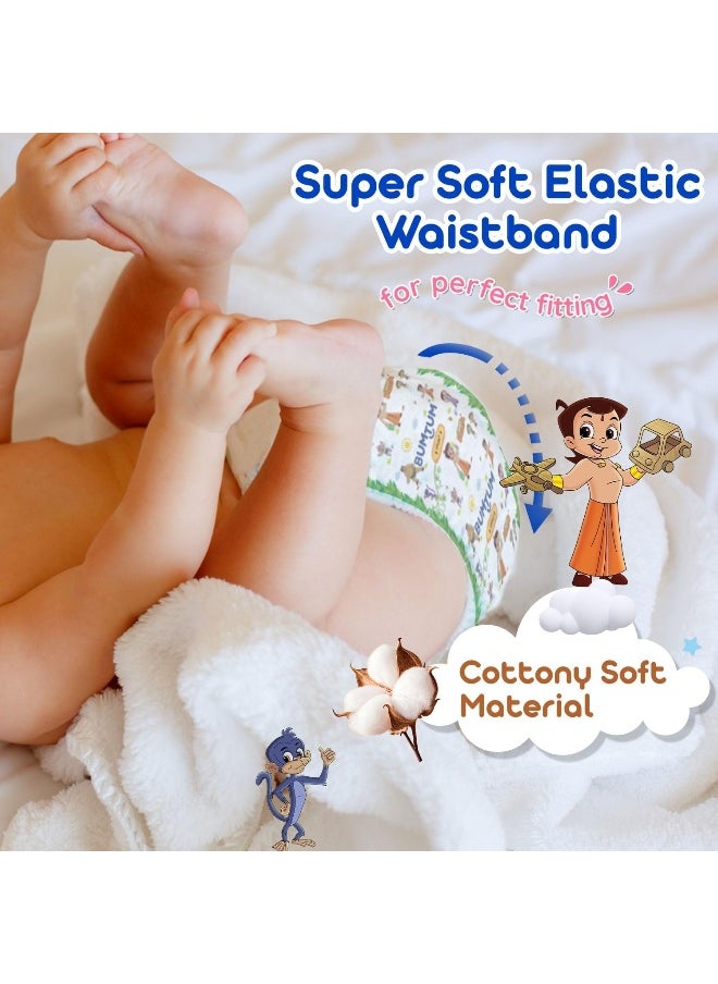 Bumtum Chota Bheem XL Size Baby Diaper Pants, 108 Count, Leakage Protection Infused With Aloe Vera, Cottony Soft High Absorb Technology