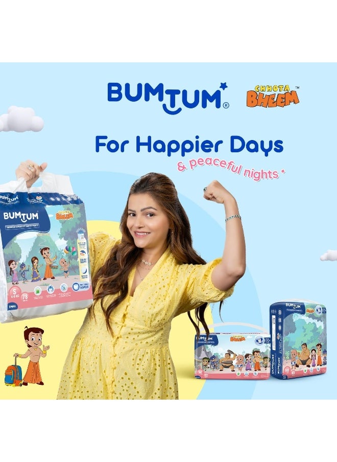 Bumtum Chota Bheem XL Size Baby Diaper Pants, 108 Count, Leakage Protection Infused With Aloe Vera, Cottony Soft High Absorb Technology