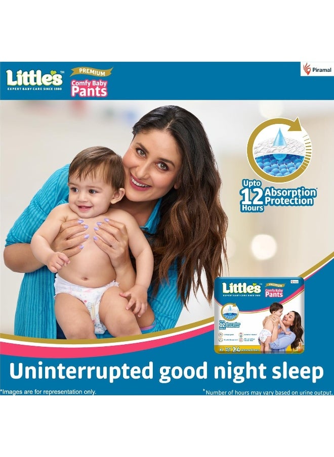 Little's Baby Diapers XL Size (Extra Large) Pants Style | 12-17 kg | 24 Count - Pack of 1 | CottonSoft Baby Diaper with Leakage Guard, Wetness Indicator & 12 Hours Absorption