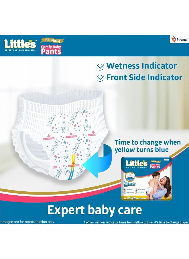 Little's Baby Diapers XL Size (Extra Large) Pants Style | 12-17 kg | 24 Count - Pack of 1 | CottonSoft Baby Diaper with Leakage Guard, Wetness Indicator & 12 Hours Absorption
