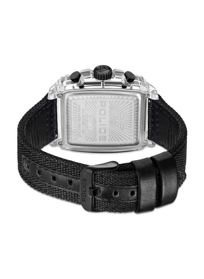 Men's Clout Quartz Multi-Function Watch with TR90 Case & Four Distinct Straps, 43mm