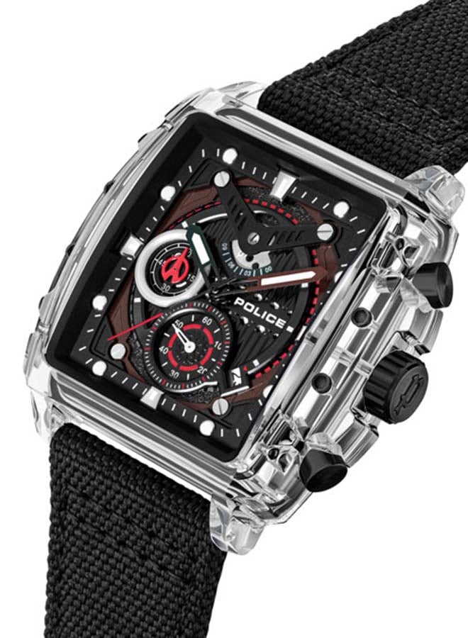 Men's Clout Quartz Multi-Function Watch with TR90 Case & Four Distinct Straps, 43mm