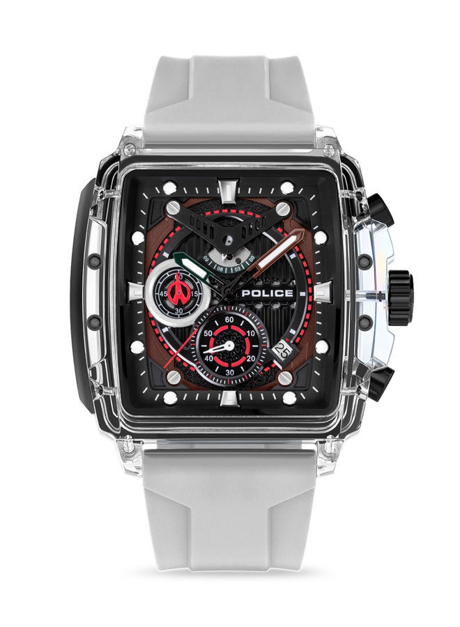 Men's Clout Quartz Multi-Function Watch with TR90 Case & Four Distinct Straps, 43mm