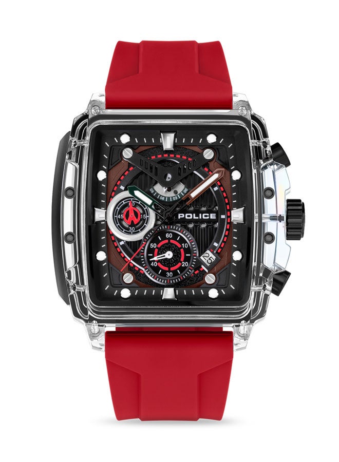 Men's Clout Quartz Multi-Function Watch with TR90 Case & Four Distinct Straps, 43mm