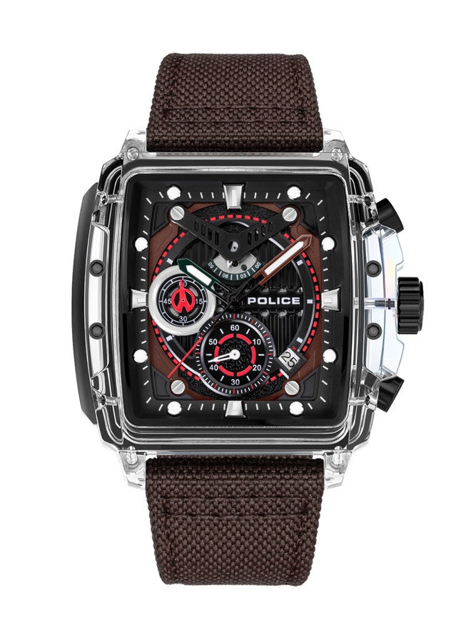 Men's Clout Quartz Multi-Function Watch with TR90 Case & Four Distinct Straps, 43mm
