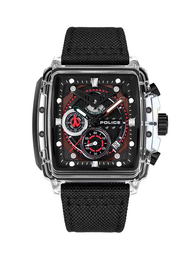 Men's Clout Quartz Multi-Function Watch with TR90 Case & Four Distinct Straps, 43mm