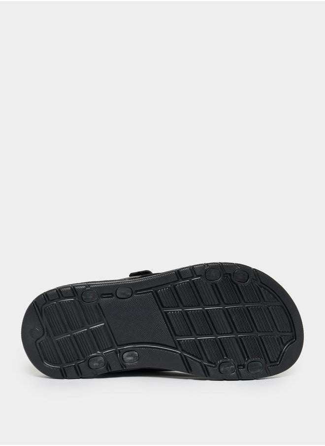 Solid Slip-on Double Strap Sandals