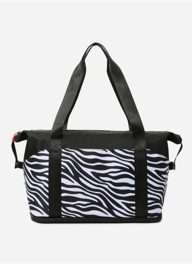 Zebra Print Gym Bag with Double Handle
