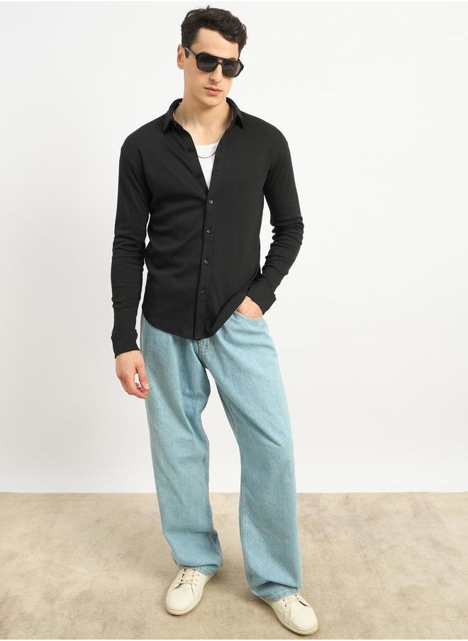 Regular Fit Interlock Knit Shirt