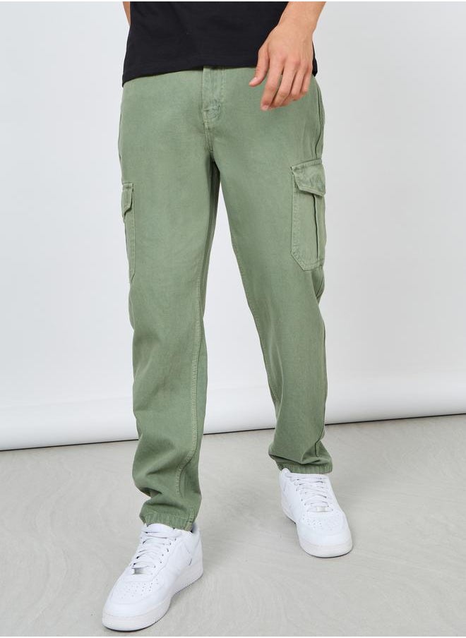 Overdyed Cargo Pocket Straight Fit Jeans