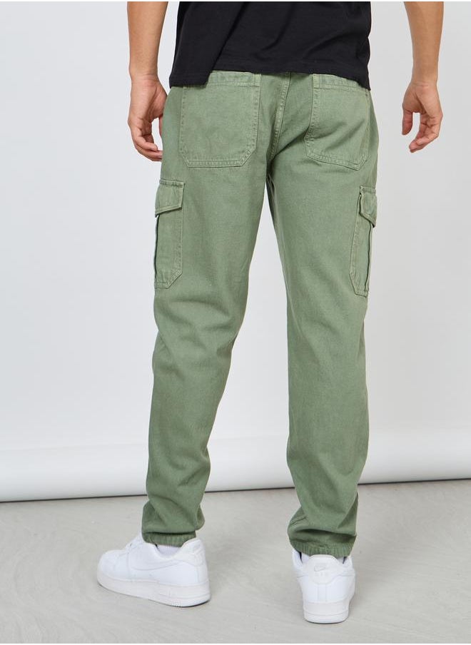 Overdyed Cargo Pocket Straight Fit Jeans