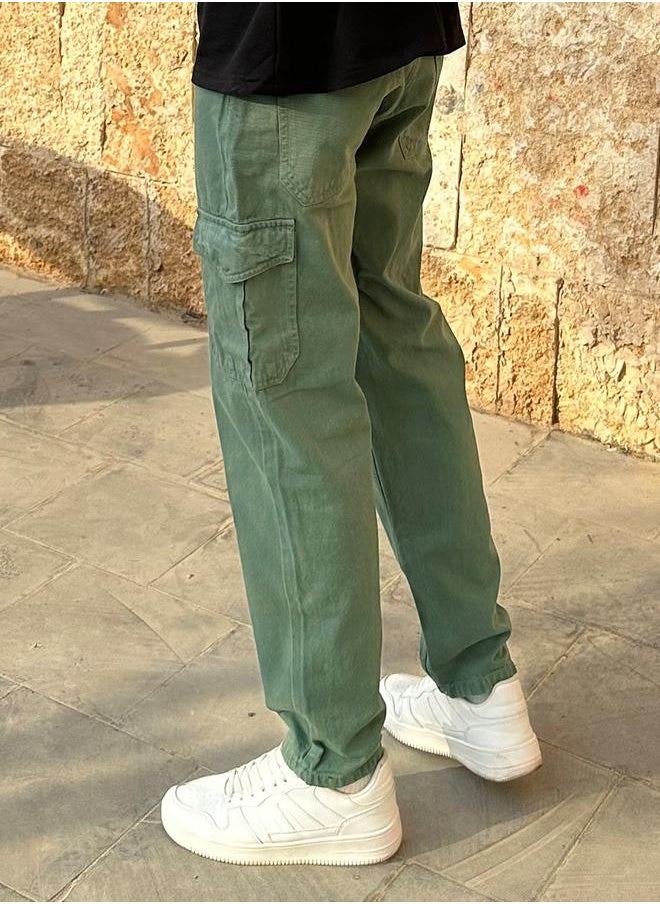 Overdyed Cargo Pocket Straight Fit Jeans