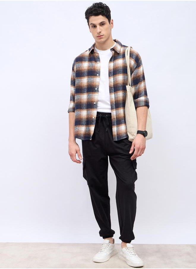 Oversized Fit Cargo Joggers with Elasticated Hem
