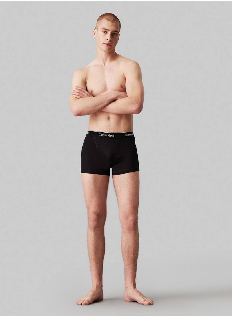 Men's 3 Pack Trunks - Cotton, Black