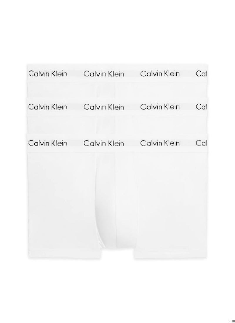 Men's 3 Pack Trunks - Cotton, White