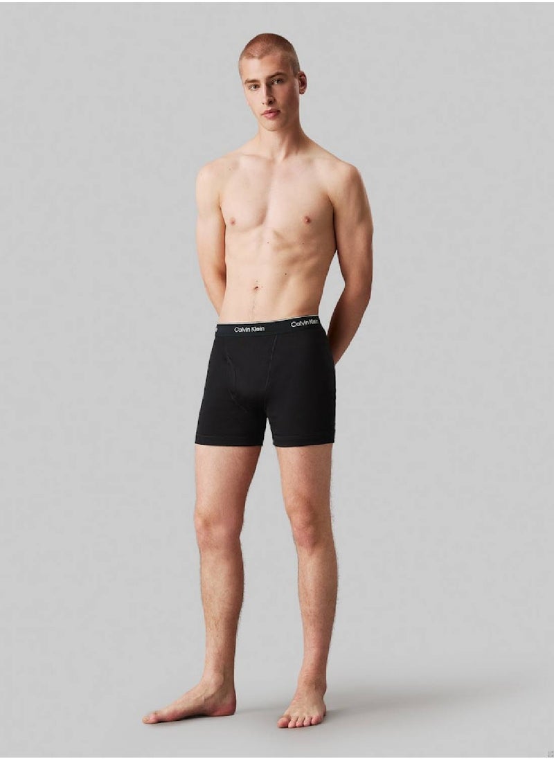 Men's 3 Pack Boxer Briefs - Cotton, Black