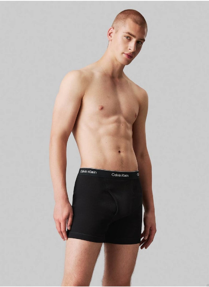 Men's 3 Pack Boxer Briefs - Cotton, Black