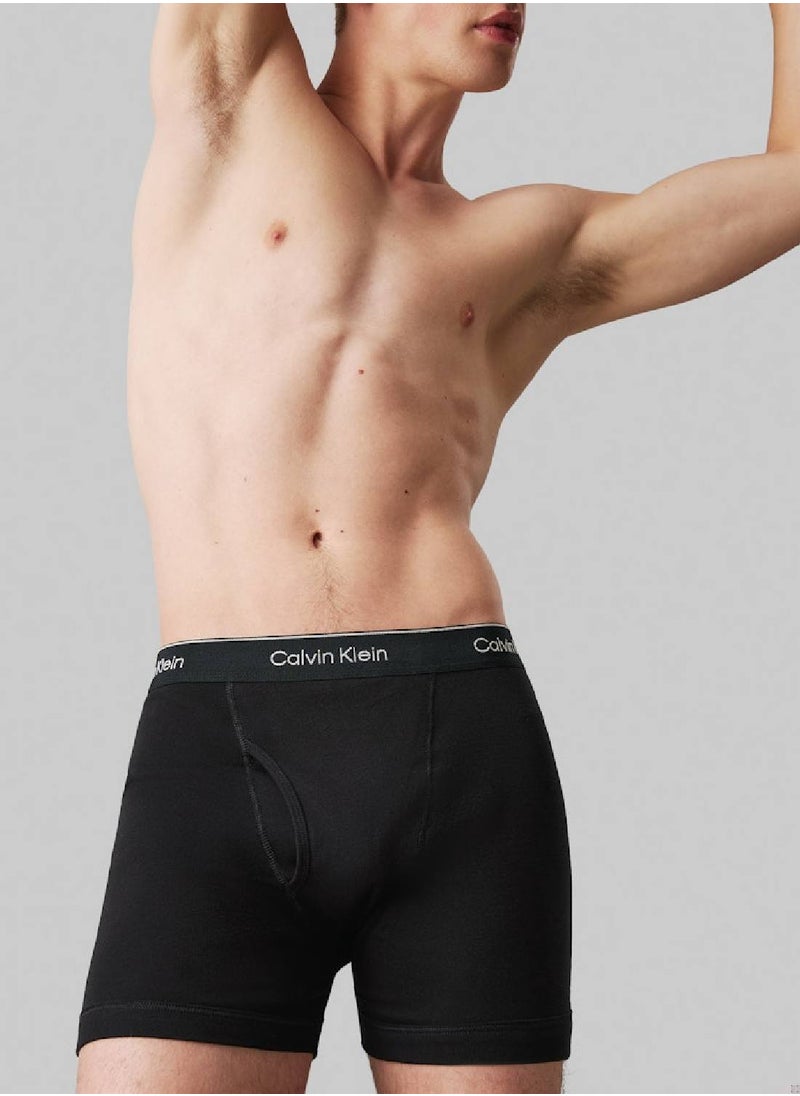Men's 3 Pack Boxer Briefs - Cotton, Black
