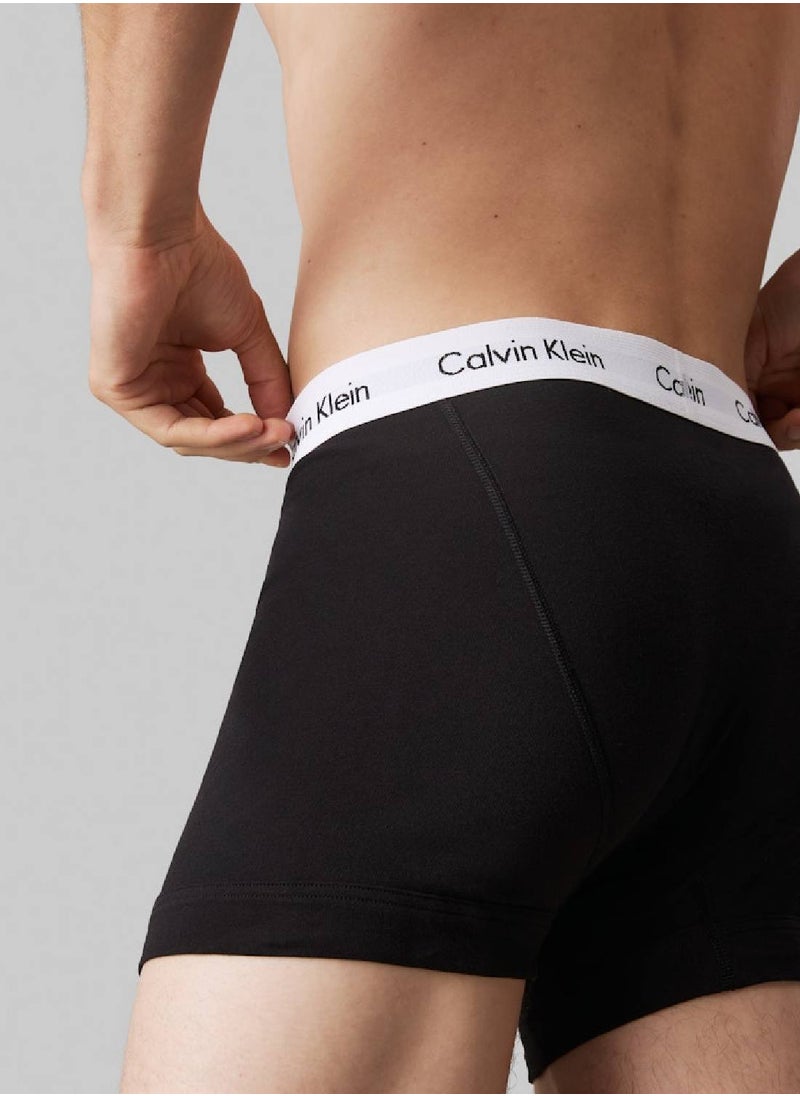 Men's 3 Pack Trunks - Cotton, Black
