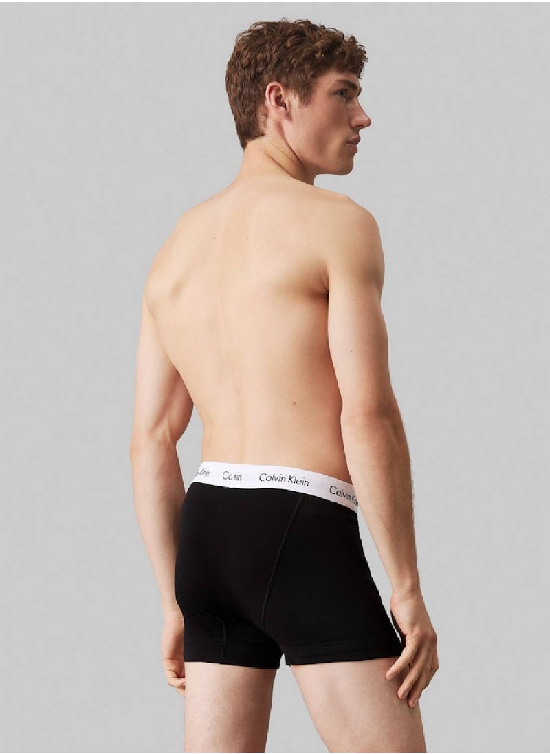 Men's 3 Pack Trunks - Cotton, Black