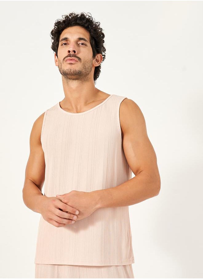 Knitted Textured Tank & Pyjama Set