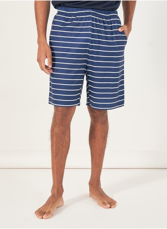 Graphic Pint T-Shirt & Striped Shorts Set