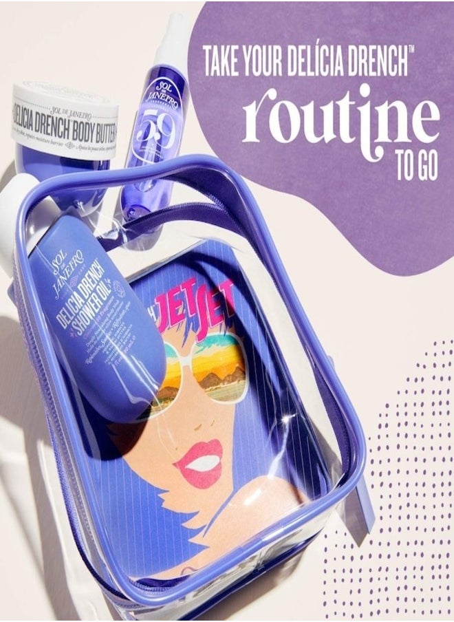 Sol de jainero Delícia Drench™ Jet Set – Travel-Ready Body Care Trio with Nourishing Body Butter, Hydrating Shower Gel, and Tropical Perfume Mist