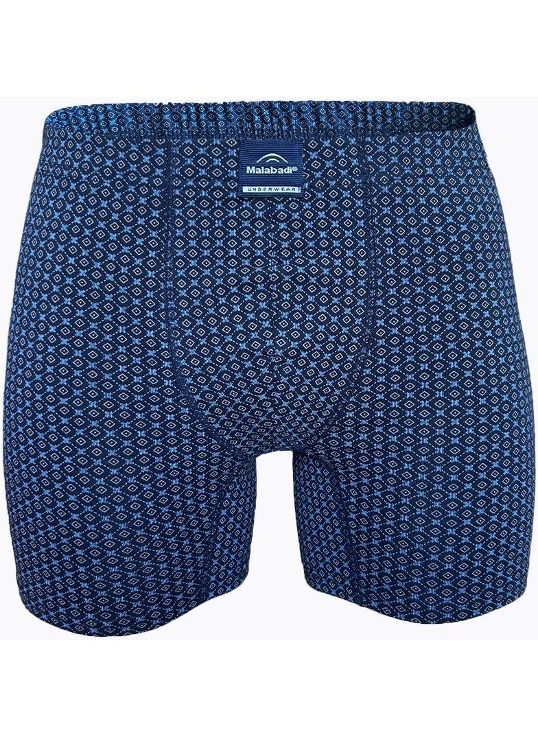 Men's Patterned 3 Piece Cotton Elastane Long Boxer 3M073