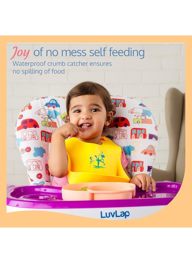 LuvLap Silicone Baby Bib for Feeding & Weaning Babies & Toddlers, Baby Accessories, Waterproof (Yellow)
