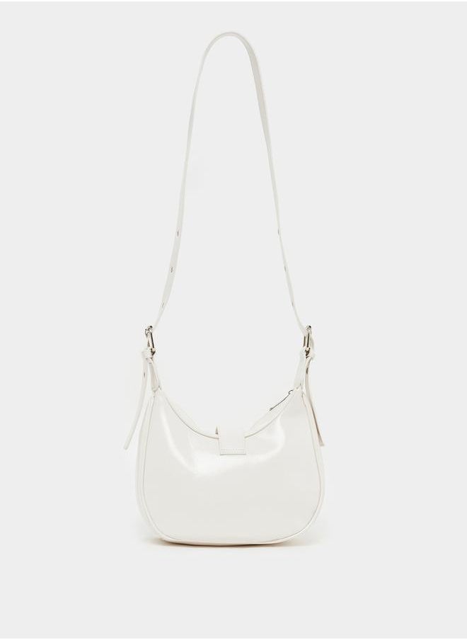 Heart Studded Belted Shoulder Bag
