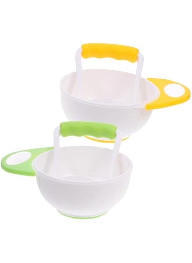 Baby Grinding Bowl 2 Sets of Food Masher Bowl Smooth Surface Easy 360° Grinding Non-Slip Handle