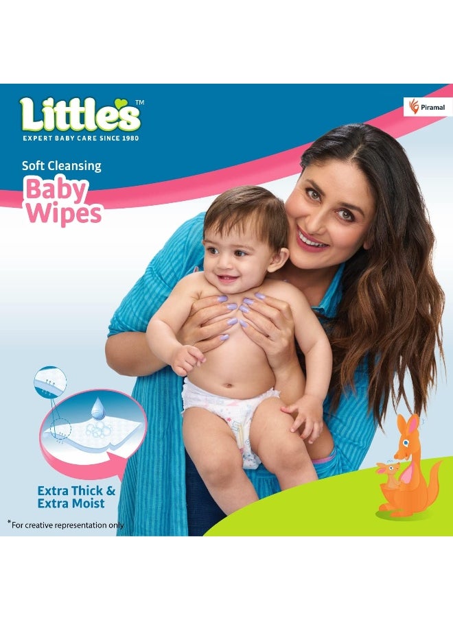 Little's Soft Cleansing Baby Wipes, 80 Wipes (Pack of 4)