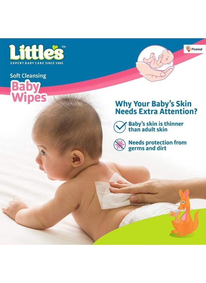 Little's Soft Cleansing Baby Wipes, 80 Wipes (Pack of 4)