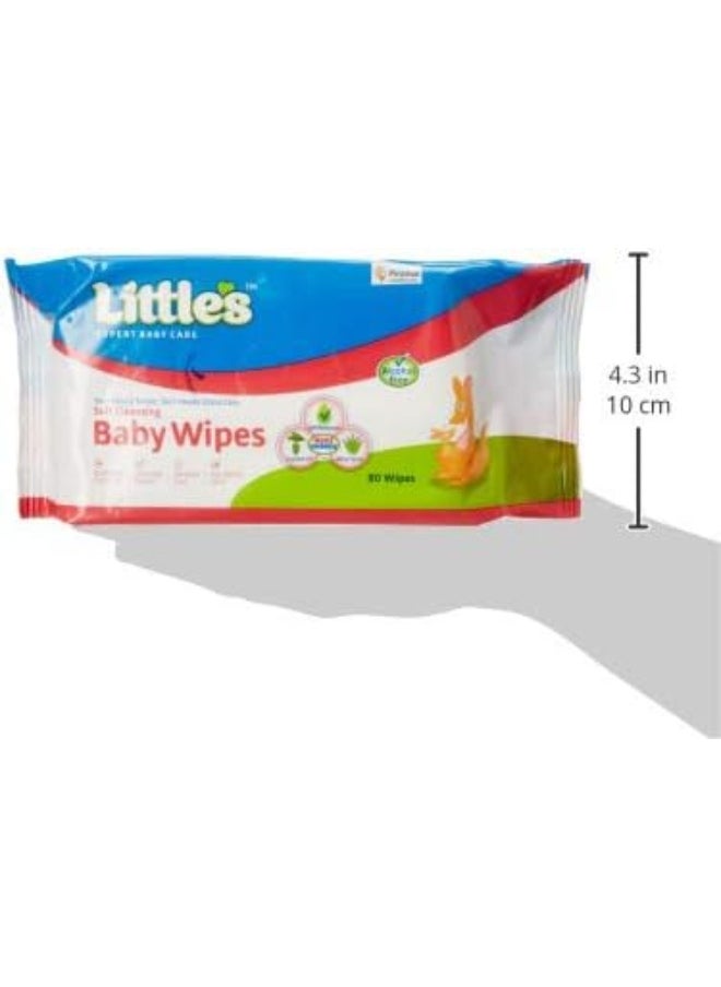 Little's Soft Cleansing Baby Wipes, 80 Wipes (Pack of 4)