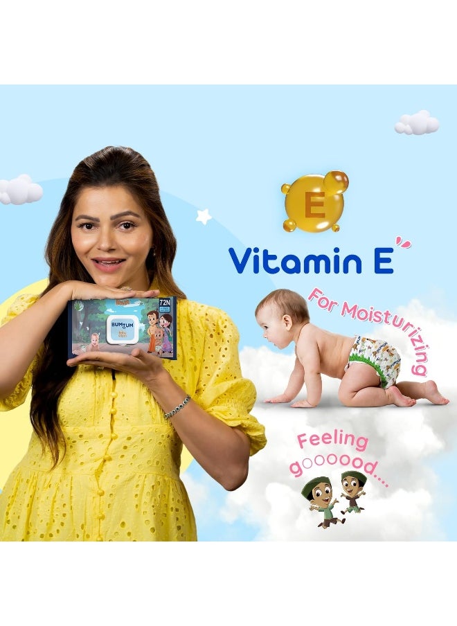 Bumtum Baby Chota Bheem Gentle Soft Moisturizing Wet Wipes With Lid