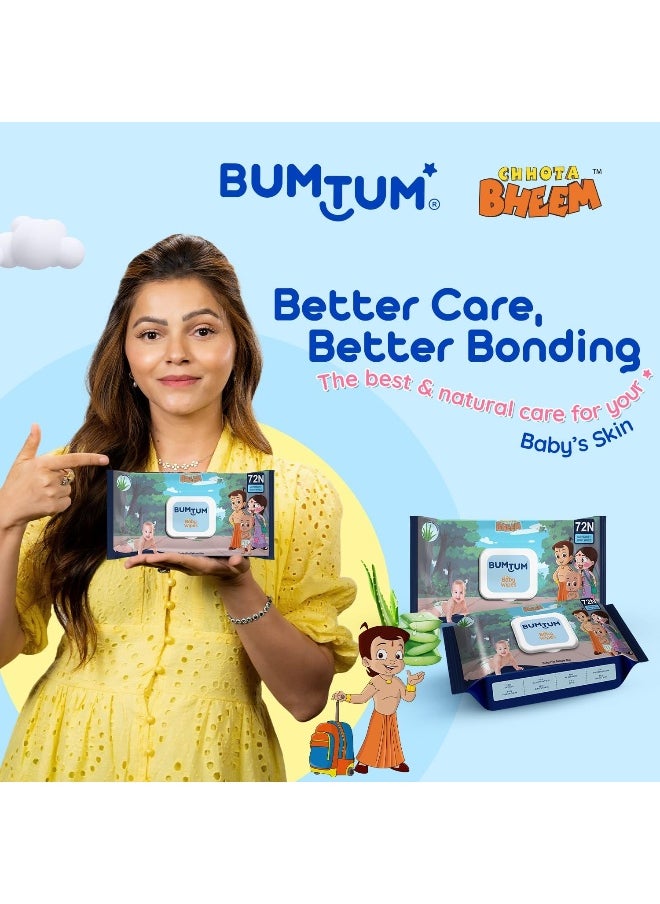 Bumtum Baby Chota Bheem Gentle Soft Moisturizing Wet Wipes With Lid