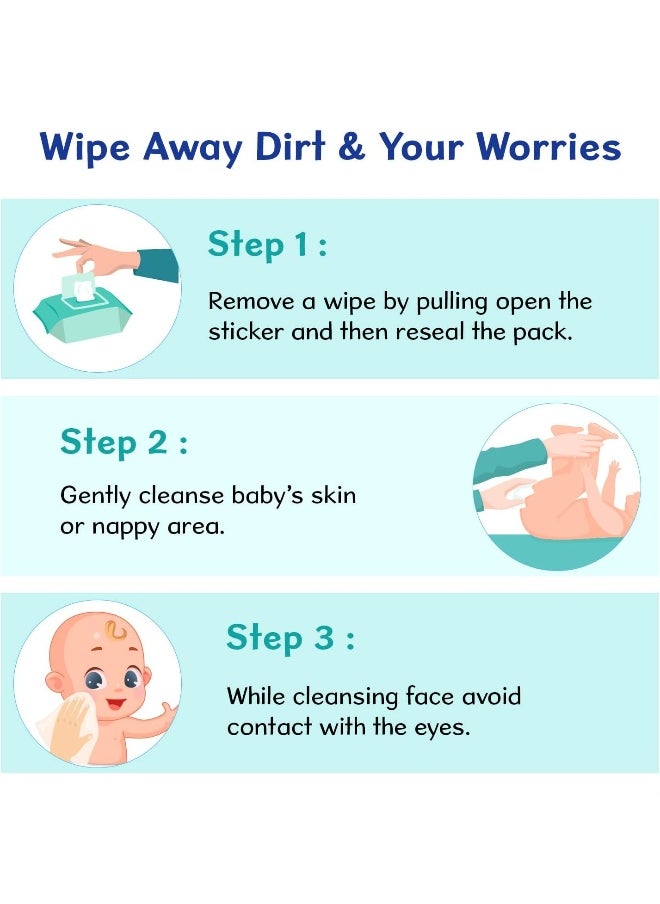 Chicco Soft Cleansing wet Baby Wipes, Ideal for Nappy, Face and Hand, Dermatologically Tested, Paraben Free, sticker Pack of 4 (72 Sheets per Pack) 288 pcs