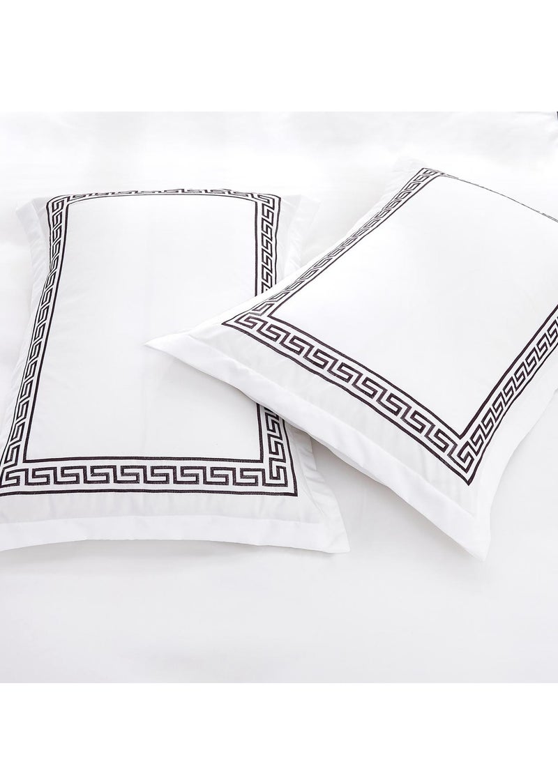 MMM HOME Embroidered 6pcs Super King/King/Single size High Cotton Hotel Master Quality Bedding Set Duvet Cover/Bedsheet/Pillow covers set