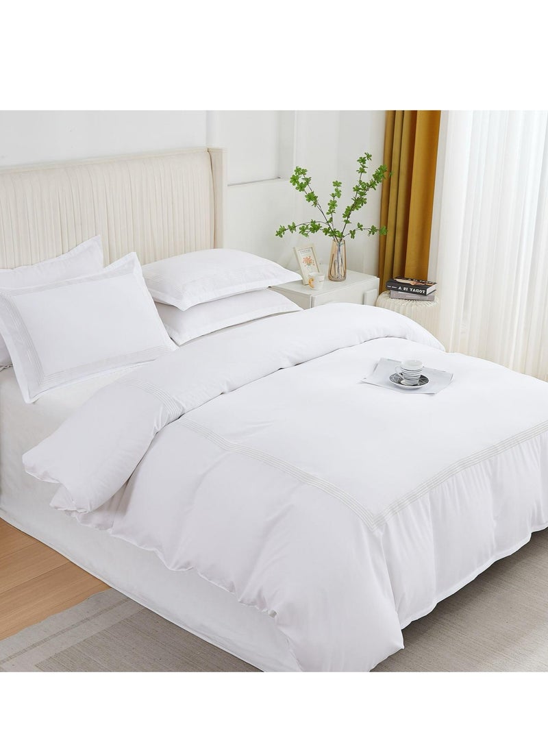 MMM HOME Embroidered 6pcs Super King/King/Single size High Cotton Hotel Master Quality Bedding Set Duvet Cover/Bedsheet/Pillow covers set