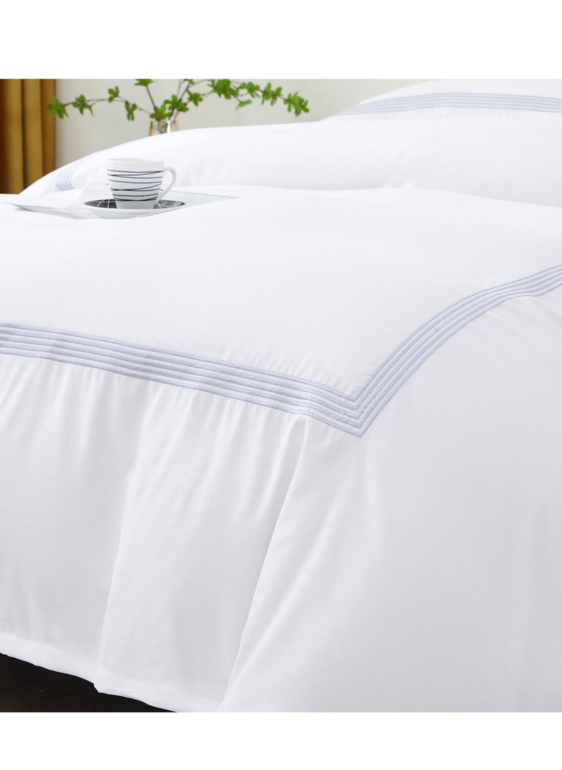 MMM HOME Embroidered 6pcs Super King/King/Single size High Cotton Hotel Master Quality Bedding Set Duvet Cover/Bedsheet/Pillow covers set