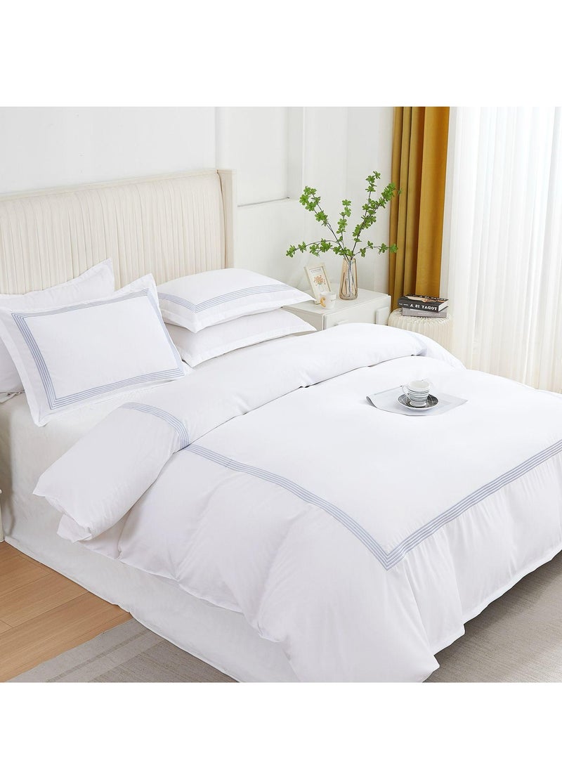 MMM HOME Embroidered 6pcs Super King/King/Single size High Cotton Hotel Master Quality Bedding Set Duvet Cover/Bedsheet/Pillow covers set