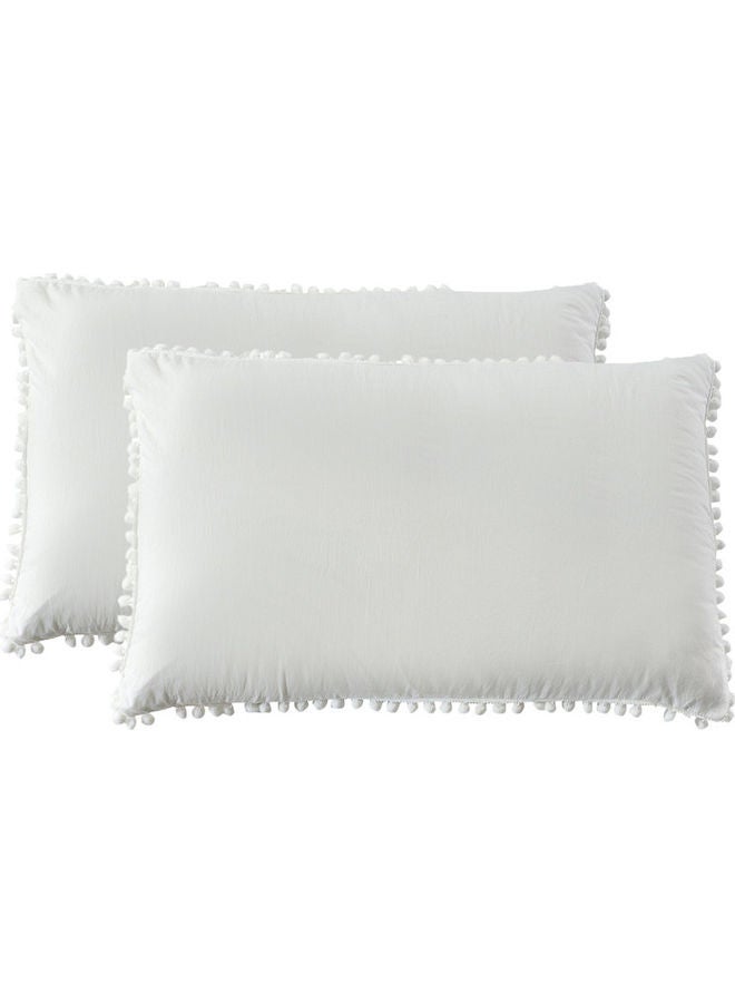 3-Piece Duvet Cover Set Microfiber white King none