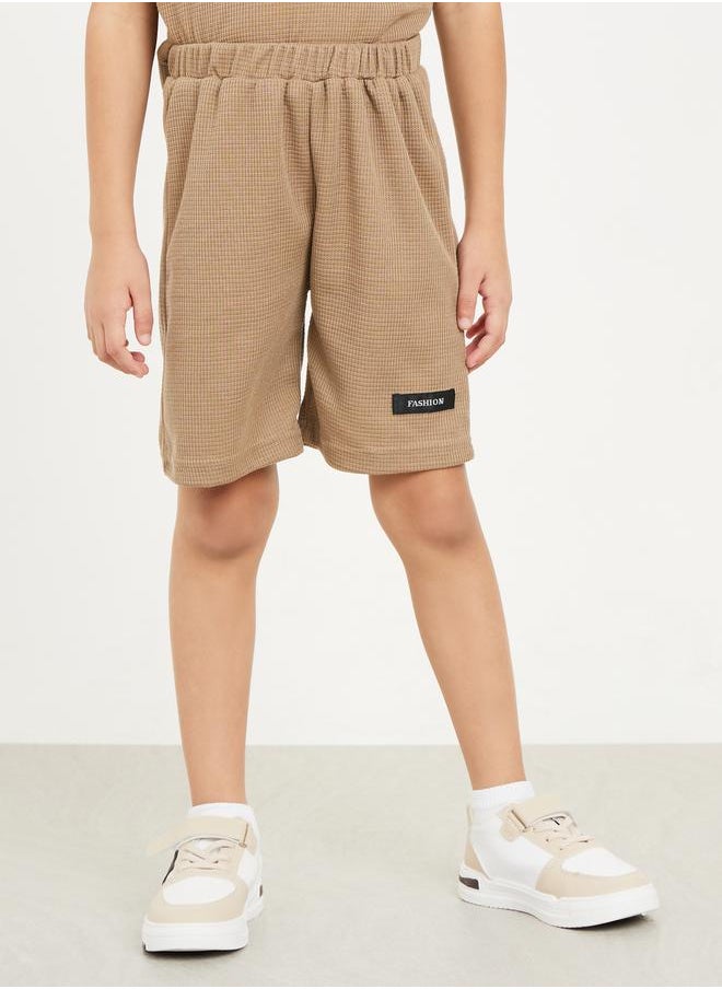 Textured Waffle Pocket Detail T-Shirt and Short Set